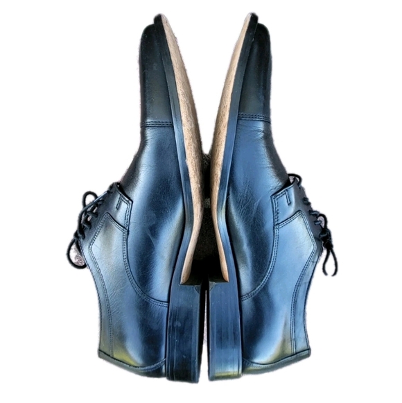 Johnston & Murphy Gibbons Men Black Leather Cap Toe Oxford Derby Dress Men 14 - Picture 4 of 11